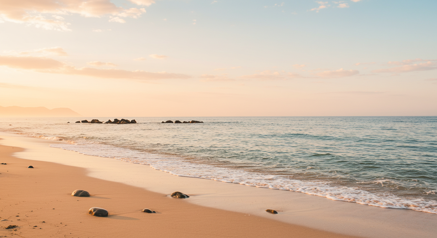 波打ち際の浜辺